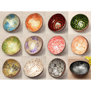 Bol à salade en laque de noix de coco de haute qualité fait à la main taille personnalisée directement du fabricant du Vietnam - Product Image 1