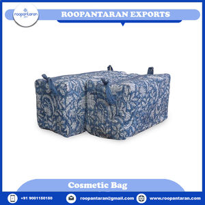 High Quality Indian Manufacturer Hand Block Printed Cotton <b>Clear</b> <b>Travel</b> Cosmetic <b>Bag</b> <b>For</b> Sale At Best Price - Product Image 4