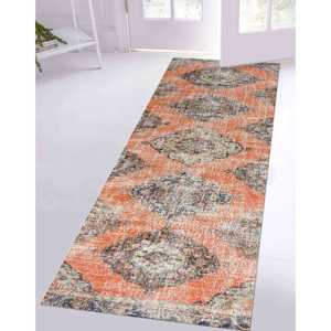 Tapis turc personnalisé : tapis oriental antidérapant en chenille imprimé, tapis doux non tissé - Product Image 1