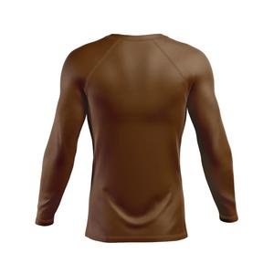 Guts Ranked Rash Guard pour homme, manches courtes, respirant, protection UPF50, rose sur marron - Product Image 6