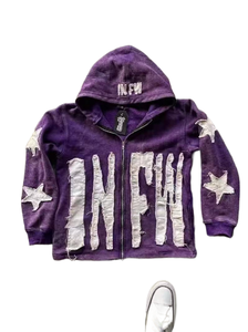 <b>Men's</b> Customizable Logo Print Embroidered V-neck <b>Sleeveless</b> Pullover <b>Hoodie</b> Winter Cotton Fleece Washed Distressed Oversized - Product Image 6