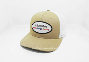 Wholesale 6-Panel Structured Trucker <b>Hats</b> Custom Woven Patch Logo High Quality Adjustable Closure <b>Caps</b> ODM/OEM Vietnam Headwear - Product Image 2
