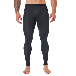 Collants de course à compression pour homme, respirants, à séchage rapide, résistants à l'eau, en coton élastique et fibre de bambou, taille haute - Product Image 3