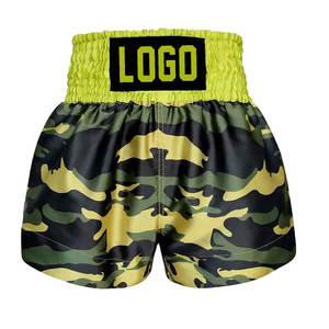 Pantalones cortos de boxeo para hombre Muay Thai MMA de calidad OP, bañadores de lucha de artes marciales transpirables, pantalones cortos de entrenamiento de Color negro - Product Image 5