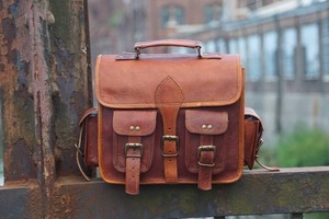 กระเป๋าหนังใส่ของได้ทั้งชายและหญิงสีน้ำตาลขนาดใหญ่สไตล์วินเทจกระเป๋าใส่ของรูปวัวสองตัวสำหรับเดินทางเล่นกีฬา - Product Image 5