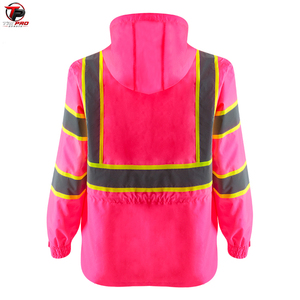 Chaqueta de Seguridad Impermeable y Transpirable con Capucha, de Alta Visibilidad, Reflectante, de Poliéster, para Trabajadores de Carreteras, Unisex - Product Image 2