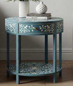 Mesa con Incrustaciones de Hueso a Precio de Fábrica, Muebles de Alta Calidad con Incrustaciones de Hueso de Camello, Forma Redonda, Muebles Modernos para Sala de Estar - Product Image 3