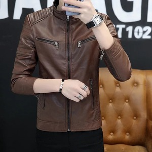 Chaqueta de cuero informal para hombre, abrigo de primavera y otoño para motociclista - Product Image 4