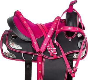 Sillín sintético occidental, sillín occidental mixto de alta calidad con tachuelas a juego, productos de Carreras de Caballos ingleses - Product Image 2