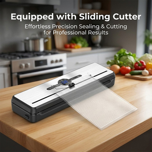 Sigillatrice sottovuoto per alimenti 70kPa aspirazione tubo esterno doppia barra 30cm clip sacchetto domestico cucina carne - Product Image 3