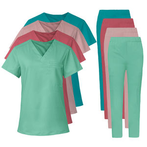 Ensemble d'uniformes médicaux tissés unisexes de haute qualité, haut de blouse à col en V pour infirmières, vente en gros de vêtements médicaux pour ensembles de blouses - Product Image 1
