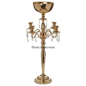 Candelabro de arte creativo moderno de 5 brazos con recubrimiento en polvo de Color negro de Metal resistente para centro de mesa de boda - Product Image 4