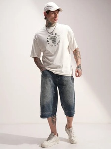 Custom 300 Gsm <b>Thick</b> Cotton <b>T</b>-<b>shirt</b> Print Logo Men Drop Shoulder Oversized Heavyweight <b>T</b>-<b>Shirt</b> Streetwear - Product Image 2