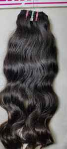 Extensión de cabello humano Remy virgen indio 100%, paquetes de cabello negro Natural de alta calidad con rebote ondulado de doble trama - Product Image 5