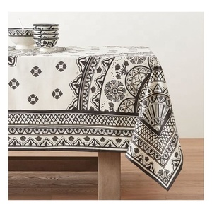 ผ้าปูโต๊ะลายแมนดาลาหรูหราสำหรับงานเลี้ยง ปรับแต่งได้ พิมพ์ลายดิจิทัล ลายดอกไม้บานสะพรั่ง กันน้ำ กันน้ำมัน รูปทรงสี่เหลี่ยม ป้องกันรอยขีดข่วน - Product Image 1