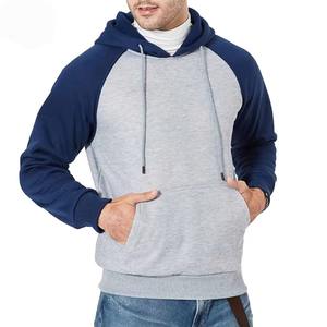 Vente chaude hommes à capuche décontracté couleur bloc pull sweat avec poche à manches longues coupe ample Streetwear haut à capuche - Product Image 4