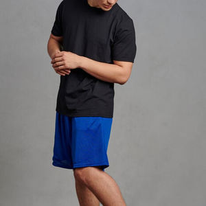 กางเกงขาสั้นออกกำลังกายสำหรับผู้ชาย2025ผ้าแคนวาสแบบมีเชือกปิดเอวขนาดกลางย้อมสีธรรมดา - Product Image 2