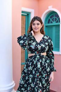 Maxi vestido de algodón informal con estampado de bloque de mano indio para mujer, estilo bohemio ecológico, corto de cintura Natural de algodón 100% - Product Image 3