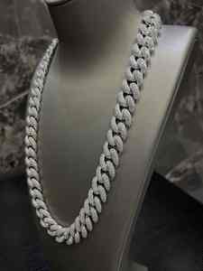 Collier personnalisé vintage en or/argent avec pendentif diamant VVS1, en argent sterling 925 plaqué rhodium, cadeau de luxe pour homme, style hip-hop, pour mariage - Product Image 5