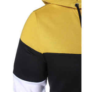 Sweat à capuche pour hommes Pull Sweat Color Block Fleece Long Sleeve drop shoulder Patchwork Casual oversize Hoodie avec poches - Product Image 6