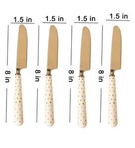 Ensemble de couteaux de cuisine pour la maison, finition dorée attrayante, couteau à fromage avec manche en résine pour un usage quotidien, couverts, couteau à beurre/cuillère - Product Image 2