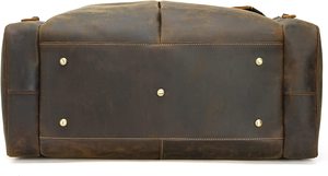 Fashionable Vintage Brown Genuine <b>Leather</b> Duffel <b>Bag</b> Two Front Open Pockets Candy Pattern for <b>Men</b>/Women's Gym Sports Traveling - Product Image 6