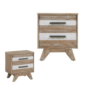 Table de chevet contemporaine en pin à 2 tiroirs, meuble de rangement pour chambre à coucher, fabricant de meubles de chambre, décoration de chambre - Product Image 6