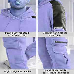 Conjunto Deportivo de Felpa de Algodón para Hombre, con Cuello Alto, Ideal para Correr, Traje Deportivo, Chándal - Product Image 6