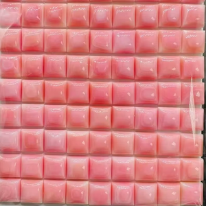 Perles de coquillage naturelles en opale rose lisse, coquillages roses et blancs, perles carrées pour la fabrication de bracelets et de colliers - Product Image 1