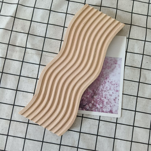 Ensemble de caboteur en bois de hêtre de Style nordique conception d'ondulation de l'eau tapis de tasse en bois massif pour thé café - Product Image 1