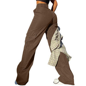 กางเกงคาร์โก้สำหรับผู้หญิงชุดอินเทรนด์ระบายอากาศได้ดีสีพื้นตามสั่งกางเกงคาร์โก้ - Product Image 2