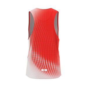 Singlet de course professionnel pour homme DAWN Rouge - Tricoté 100% polyester avec impression par sublimation - Product Image 4