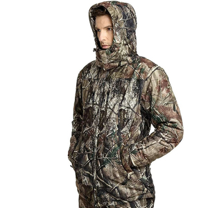 Veste de chasse pour homme, imperméable, isolée, rose, col montant, logo sur le devant, veste tactique pour la chasse professionnelle en plein air et l'observation de la faune - Product Image 1
