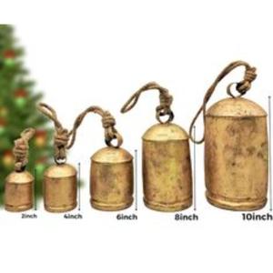 Cloches de vache en laiton antique Premium fini décor à la maison fabriqué à la main son fort Construction rustique Durable métal de luxe exquis - Product Image 1