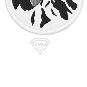 Insignias bordadas con logotipo personalizado de moda, nuevo diseño de tela de sarga, parches bordados para planchar para ropa, superventas de OEM - Product Image 2