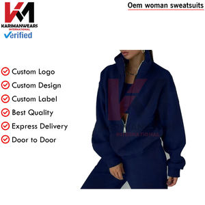 Mode femmes survêtement ensemble chaud confortable deux pièces tenue automne hiver vêtements de sport décontractés survêtements - Product Image 5