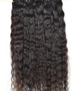 ราคาขายส่งผมแท้แบบดิบ ไม่ผ่านกระบวนการ จัดเรียงเกล็ดผมอย่างดี ผมอินเดียธรรมชาติ ลอนคลื่น  ต่อผมแบบเส้นเดียวจากผู้บริจาคคนเดียว - Product Image 2