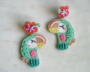 Pendientes Ovalados con Cuentas, Elegantes Pendientes Bohemios con Cuentas de Semillas, Joyería Ligera de Algodón Hecha a Mano, Diseño Creativo y Único - Product Image 2