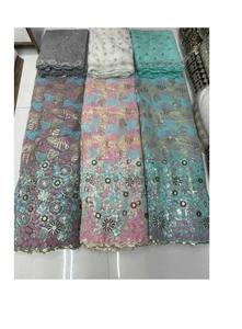 Luxury Handcrafted Beads <b>Net</b> <b>Fabric</b> for Designer Dresses, Bridal Wear, and Bulk Order Availability from India - Product Image 4