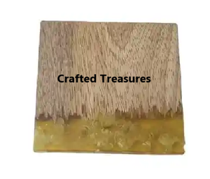 Round Wood Coaster With <b>Clear</b> <b>Resin</b> Usage Hotel Room Restaurant Office New Collection Coasters Hot Selling Make in India 2025 - Product Image 2