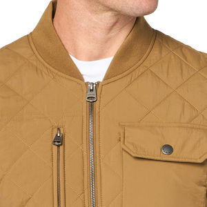 Chaqueta bomber acolchada Softshell con logotipo personalizado para hombre, ropa de exterior de lona resistente al agua para invierno, Otoño, temporada, cuello levantado - Product Image 4