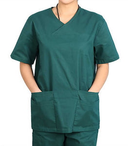 Alta calidad 100% algodón tejido Slim Fit Unisex Hospital Scrubs OEM logotipo personalizado uniformes médicos para enfermeras al por mayor BD proveedor - Product Image 6