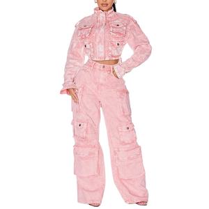 กางเกงคาร์โก้ผู้หญิงทันสมัยและสวมใส่สบายในปริมาณสั่งซื้อขั้นต่ำที่น้อย  กางเกงคาร์โก้ลำลองสไตล์สปอร์ตมีกระเป๋าสำหรับผู้หญิงและกางเกงผู้ชายแบบซักแล้ว - Product Image 2