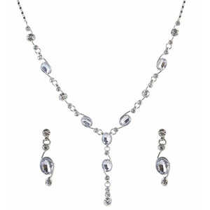 Urthn Fine Jewelry Sets-Collier plaqué rhodium en pierre autrichienne 1102830 - Product Image 1