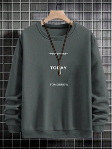 Sudadera Personalizada con Cuello Redondo, Hombros Caídos, Logotipo Impreso Personalizado, Venta al Por Mayor, Sudaderas Básicas para Hombre - Product Image 2