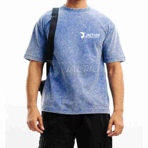 Venta caliente Precio barato 100% Camiseta de algodón para hombres Venta al por mayor Logotipo personalizado Impreso Loose Fit Acid Wash Camiseta para venta en línea - Product Image 2