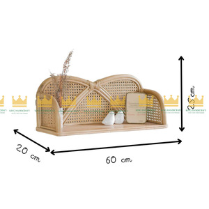 Étagère murale en rotin fait à la main Étagère murale flottante de haute qualité Étagère de rangement pour meubles de salon Offre Spéciale - Product Image 6