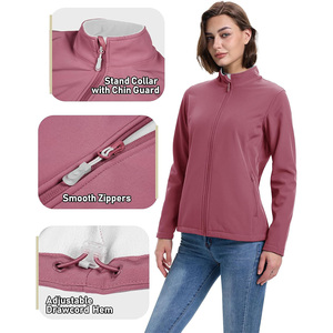 Chaqueta cortavientos Softshell ligera para mujer de marca personalizada, diseño impermeable y reflectante, descuentos por pedidos a granel - Product Image 3