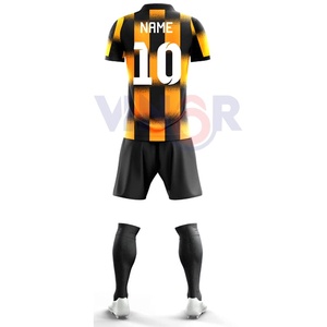 Ropa de fútbol unisex, poliéster de primera calidad, tamaños personalizados, Color sólido, nuevo estilo, Impresión de nombre para adultos, uniforme de fútbol - Product Image 3