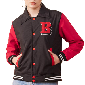 Chaquetas universitarias con Cuello estilo camisa con colores personalizados y logotipos bordados chaqueta universitaria cálida Letterman para hombre y mujer - Product Image 3